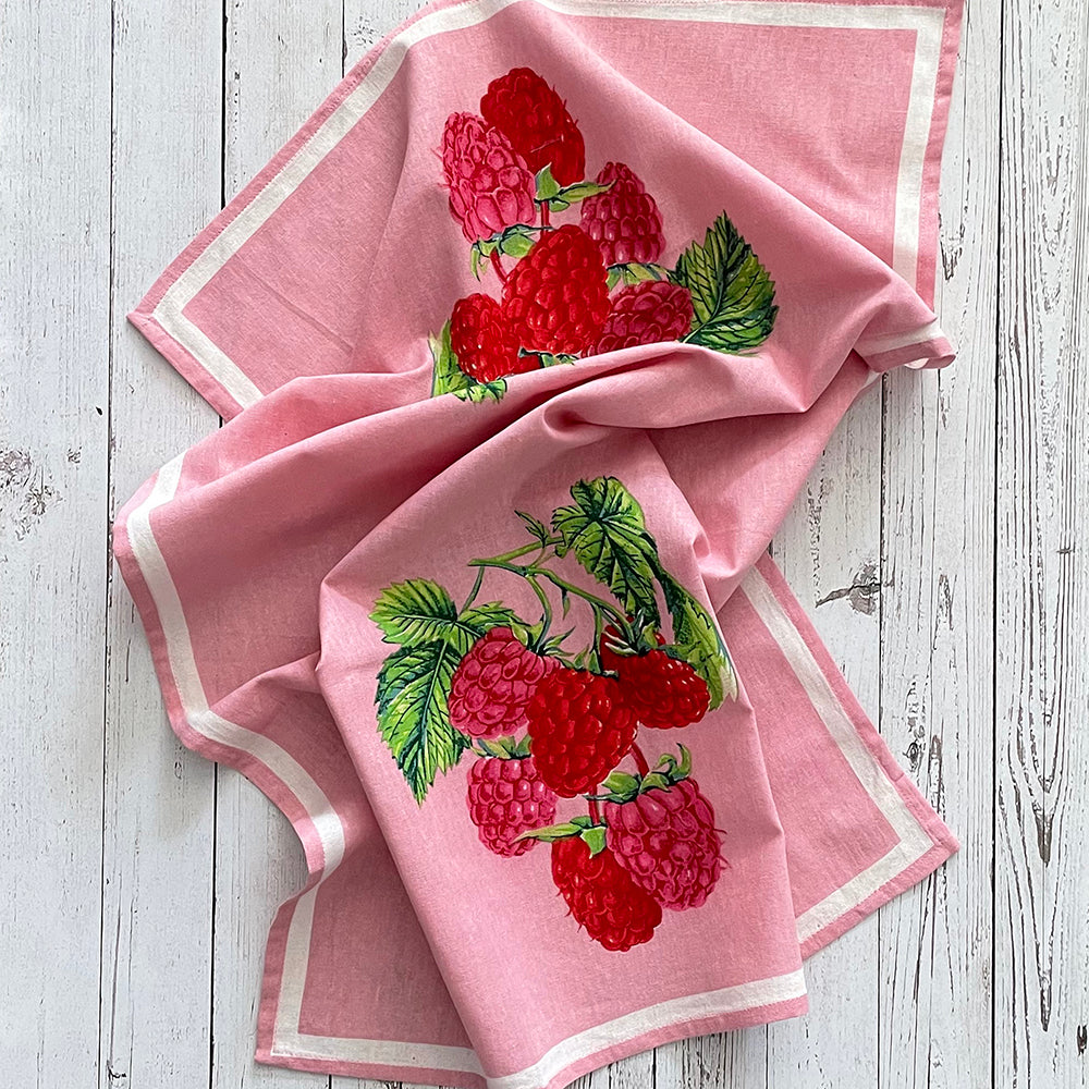 Raspberry Floursack Kitchen Towel S/2