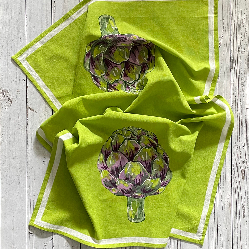 Artichoke Pod Floursack Kitchen Towel S/2