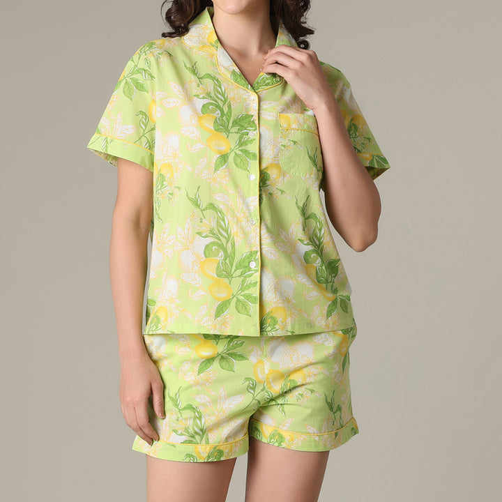 Sorrento Green Shorts PJ Set