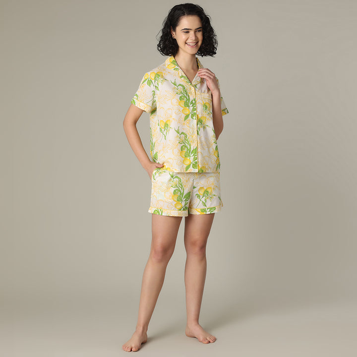 Sorrento White Shorts PJ Set