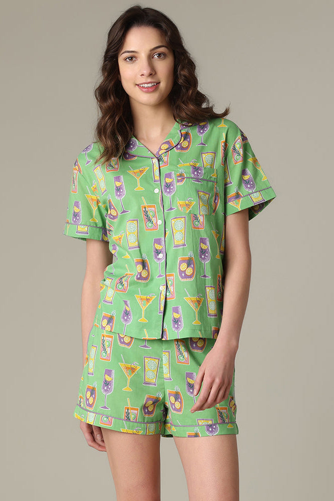 Cocktail Hour Shorts PJ Set