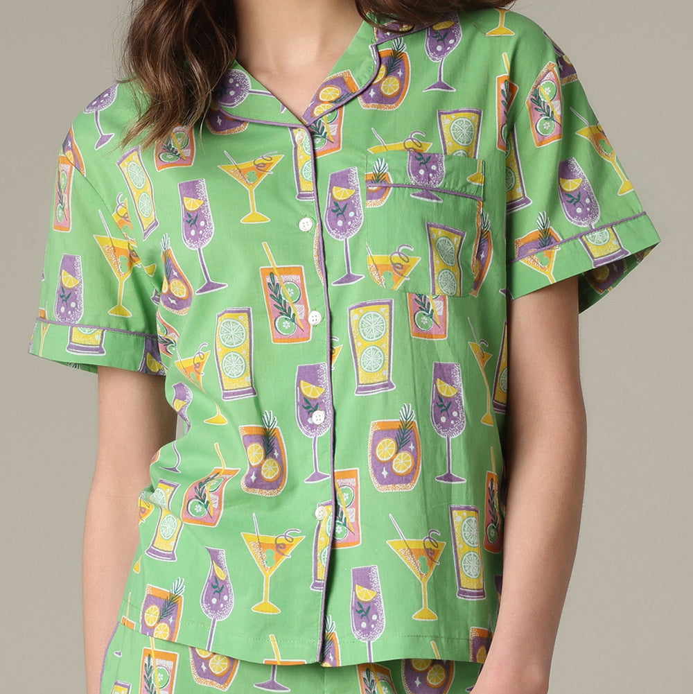 Cocktail Hour Shorts PJ Set