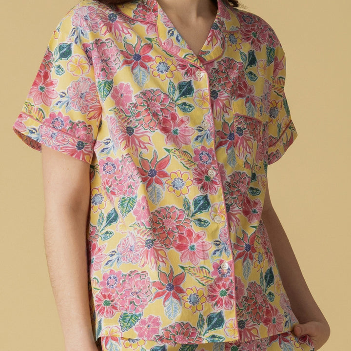 Zoe Yellow Shorts PJ Set