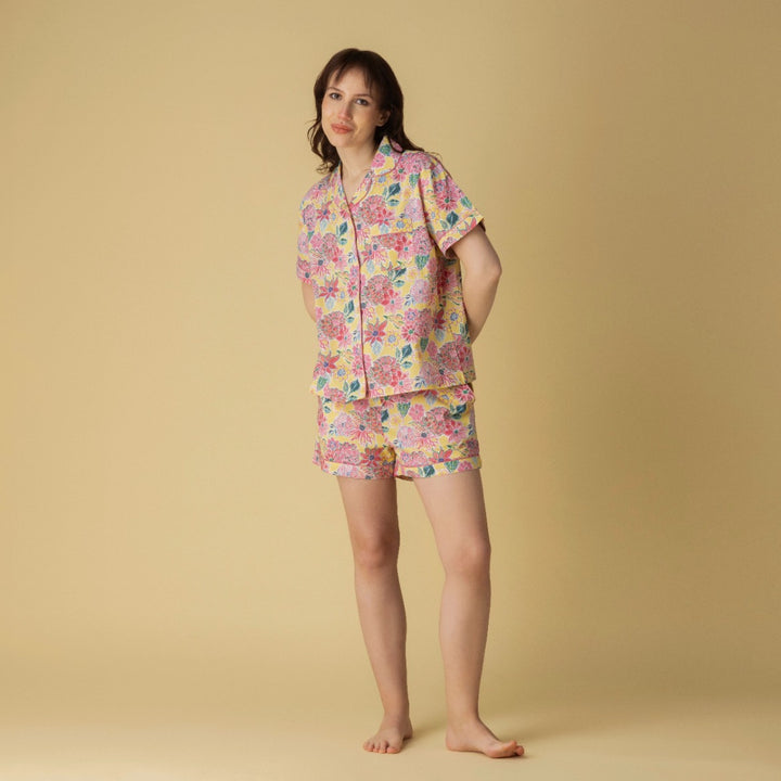 Zoe Yellow Shorts PJ Set