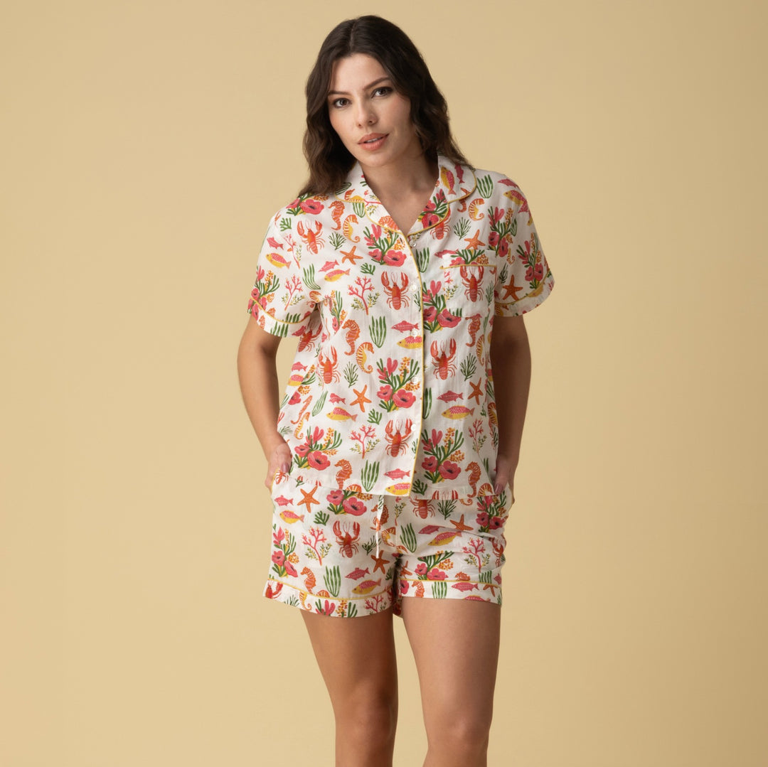 Coral Reef Shorts PJ Set