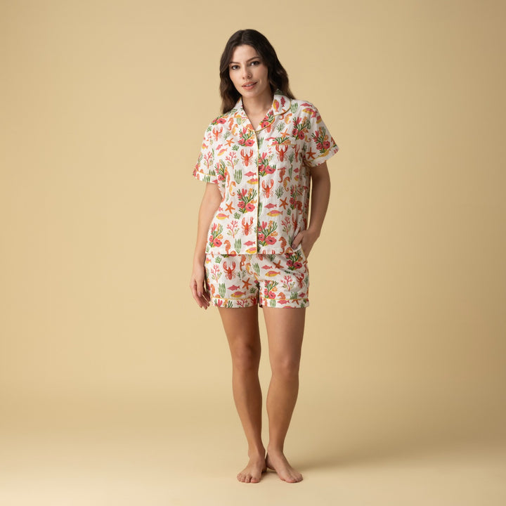 Coral Reef Shorts PJ Set