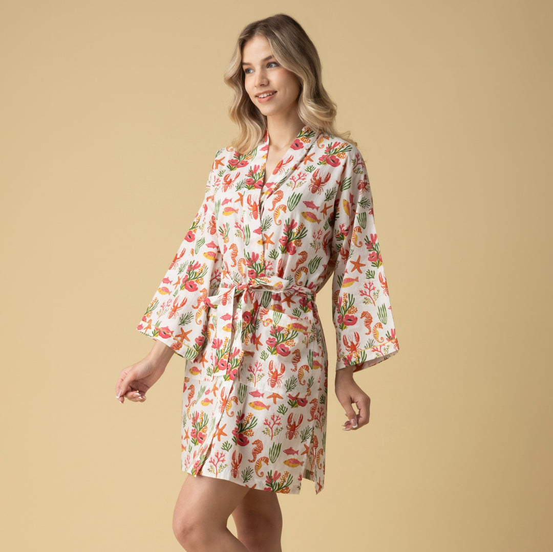 Coral Reef  Short Robe
