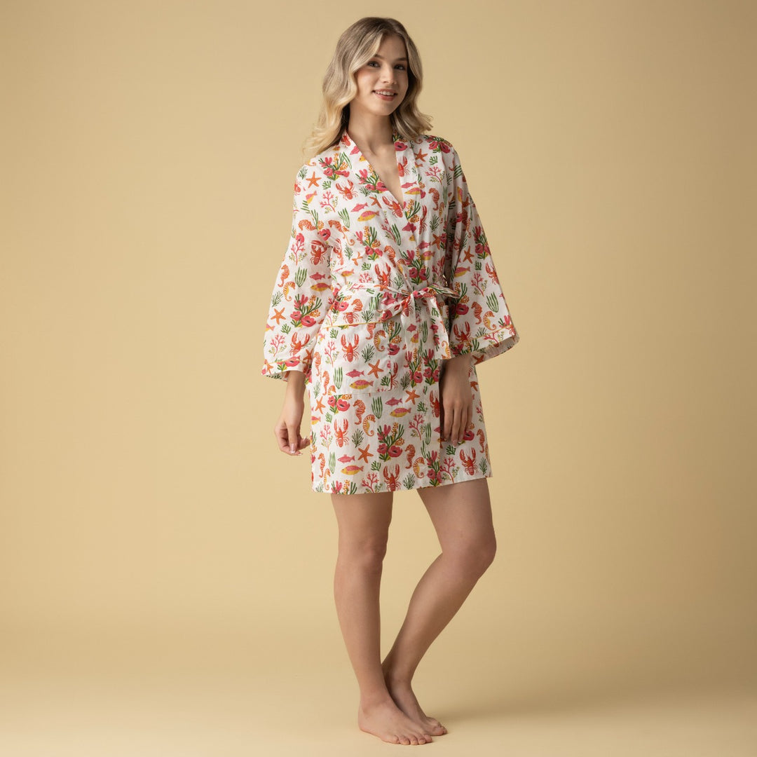 Coral Reef  Short Robe