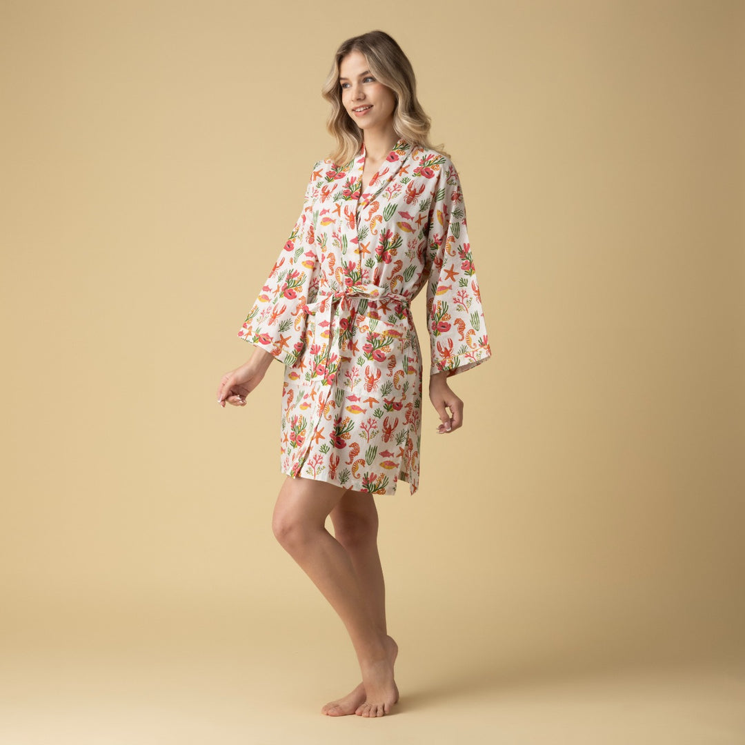 Coral Reef  Short Robe