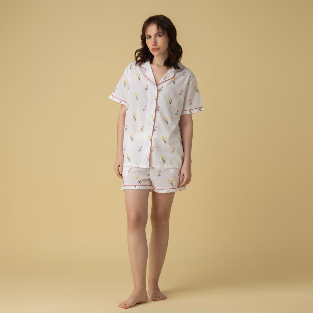 Tulips Short PJ Frill Set