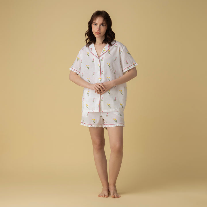Tulips Short PJ Frill Set