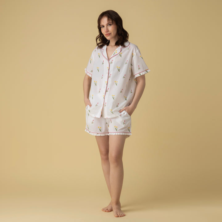 Tulips Short PJ Frill Set